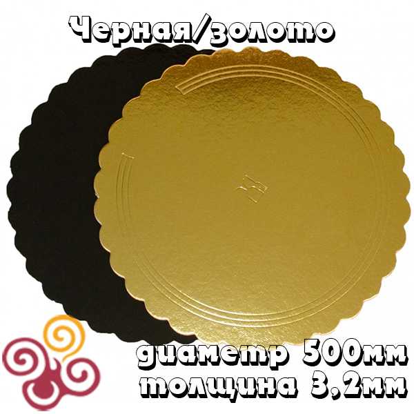 Подложка черная/золото с волнистым краем D500, толщина 3,2мм
