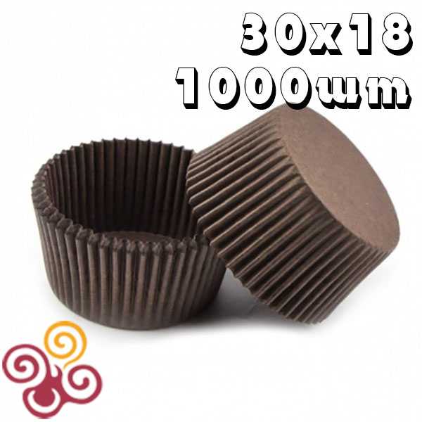 Набор бумажных форм для конфет коричневые 30*18 мм 1000шт