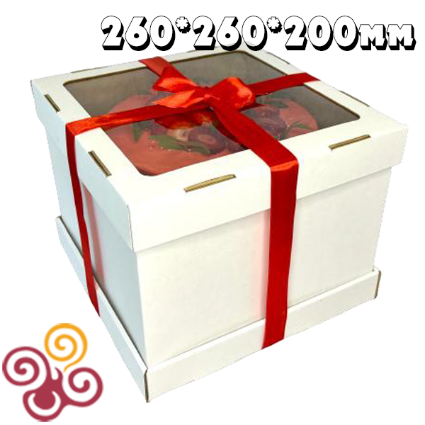 Коробка для торта Strong Window White 260*260*200 мм