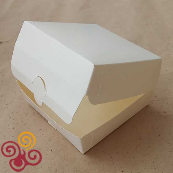Коробка для бенто-торта картонная белая 120*120*70 мм