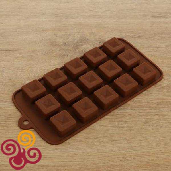 Форма для шоколада, 15 ячеек, 23,3х11х1,5 см "Шоколадные кубики"