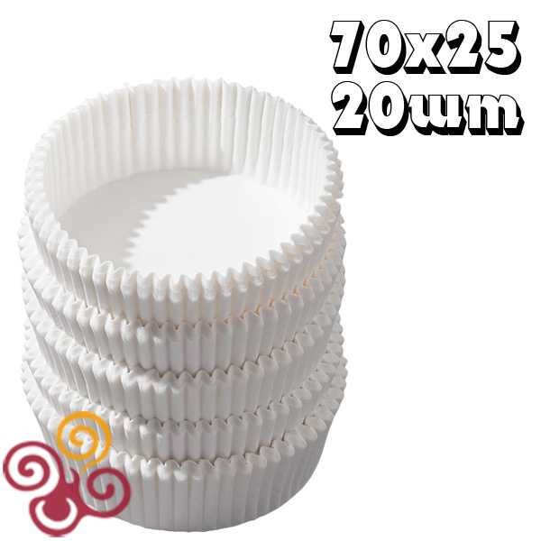 Набор бумажных форм для кексов белые 70*25 мм 20шт.