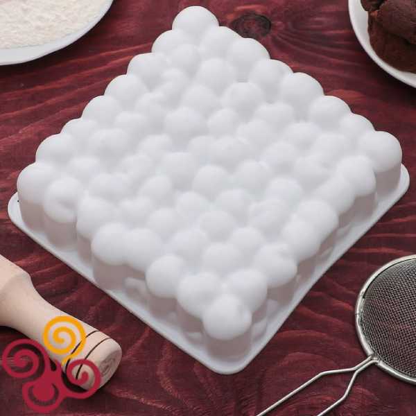 Форма для выпечки и муссовых десертов 18,5 х 4,5 см "Пузыри", цвет белый