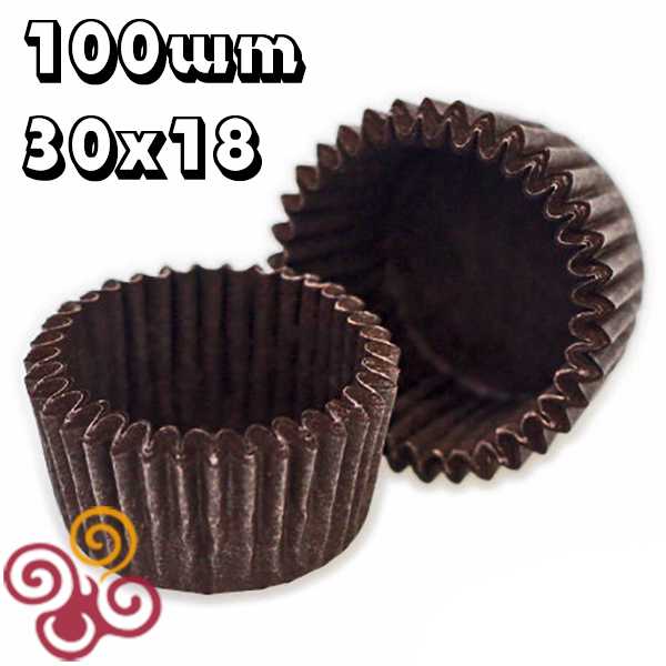 Набор бумажных форм для конфет коричневые 30*18 мм 100 шт.