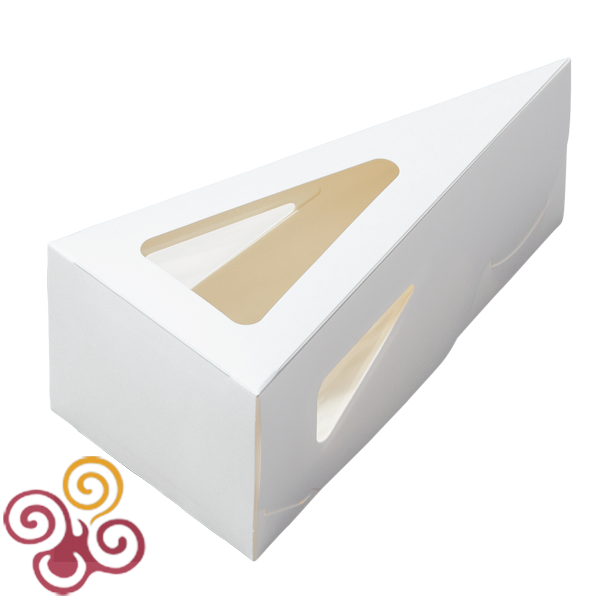 Коробкая для кусочка торта с ложементом Белая 160*160*80