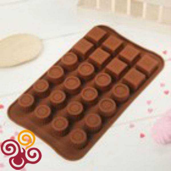 Форма для шоколада "Коробка конфет", 24 ячейки, цвет шоколадный
