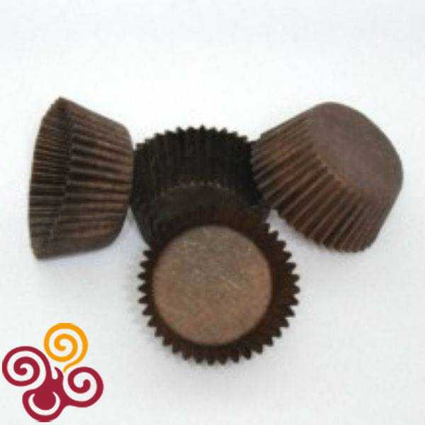 Набор бумажных форм для конфет коричневые 25*16 мм 100 шт.