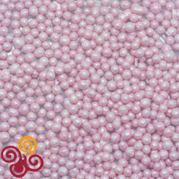 Посыпка кондитерская шарики Жемчуг розовый 4 мм