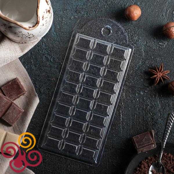 Форма для шоколада 7×15×1 см "Шоколад тёмный"