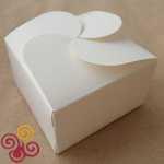 Коробка для бенто-торта картонная белая 140*140*80 мм