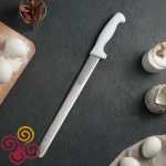 Нож для бисквита, ровный край, ручка пластик, рабочая поверхность 30 см