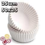 Набор бумажных форм для кексов белые 50*25 мм 25шт.