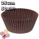 Набор бумажных форм для кексов коричневые 50*30 мм 25 шт.