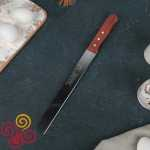 Нож для бисквита ровный край, рабочая поверхность 22 см, деревянная ручка