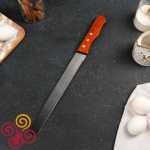 Нож для бисквита мелкие зубцы, рабочая поверхность 22 см, деревянная ручка